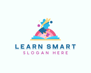 Puzzle Educational Learning  logo design