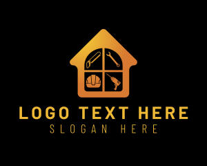 Worker - Orange Home Construction logo design