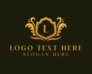 Hotel - Victorian Luxury Shield Ornament logo design