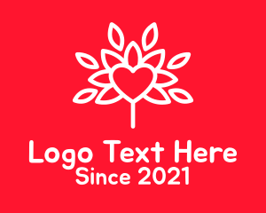 Valentines - Minimalist Heart Flower logo design