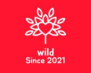 Minimalist Heart Flower  logo design
