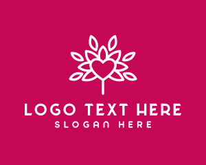 Eco Friendly - Minimalist Heart Flower logo design