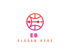 Ball - Letter E Basketball logo design
