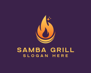 Fire Grill Heat logo design