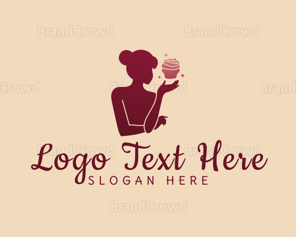 Fancy Woman Cupcake Logo