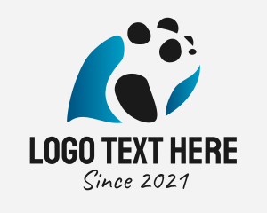 Negative Space - Cute Wild Panda logo design