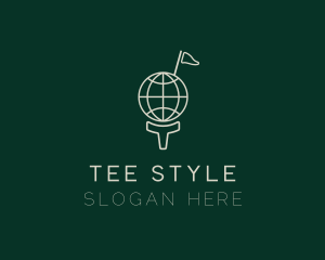 Golf World Tee logo design