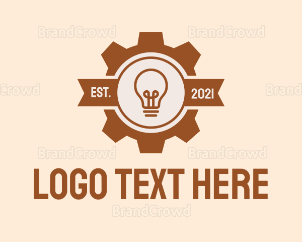 Light Bulb Gear Banner Logo