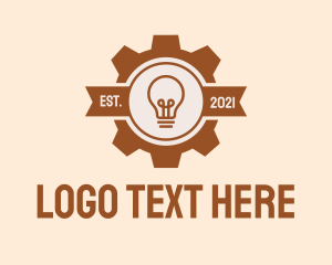 Electrician - Light Bulb Gear Banner logo design