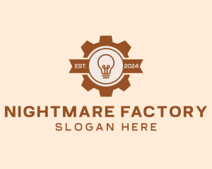 Light Bulb Gear Banner logo design