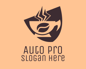 Caffeine - Coffee Brown Shield logo design