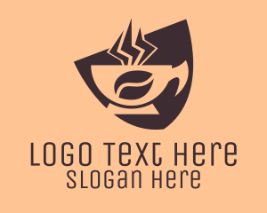Bean - Coffee Brown Shield logo design