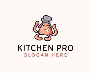 Octopus Kitchen Chef  logo design