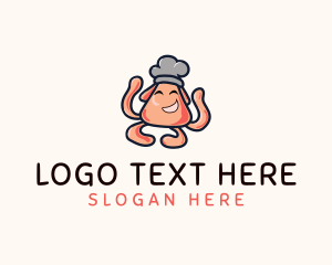 Food Delivery - Octopus Kitchen Chef logo design