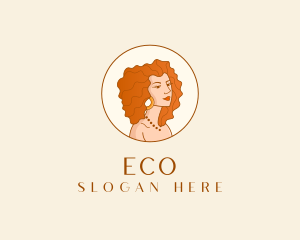 Lady - Beauty Curly Hair logo design