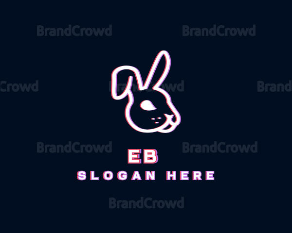 Bunny Rabbit Glitch Logo