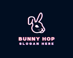 Bunny Rabbit Glitch logo design