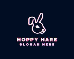 Bunny Rabbit Glitch logo design