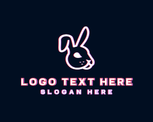 Glitch - Bunny Rabbit Glitch logo design