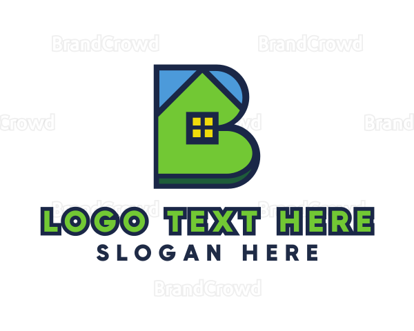 Blue Green House B Logo