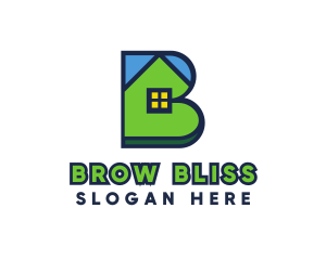 Blue Green House B logo design