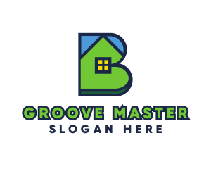 House - Blue Green House B logo design