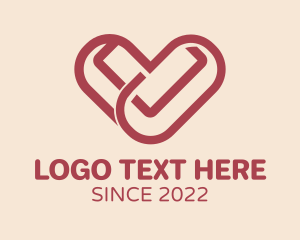 Online Dating - Heart Dating Clip App logo design