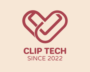 Heart Dating Clip App logo design