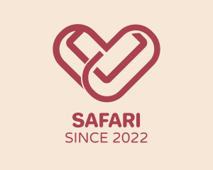 Heart Dating Clip App logo design