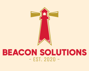 Beacon - Red Lighthouse Bookmark logo design