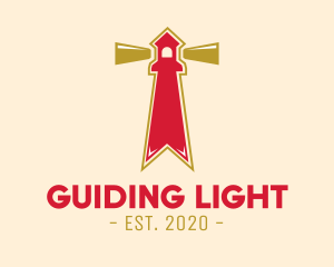 Lighthouse - Red Lighthouse Bookmark logo design