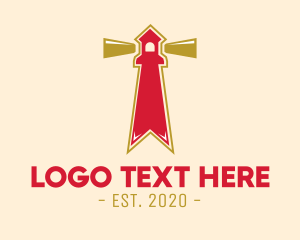 Maritime - Red Lighthouse Bookmark logo design