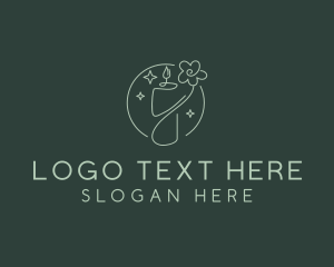 Relaxation - Floral Wellness Candle logo design