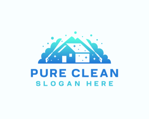 Clean Pressure Wash Bubble logo design