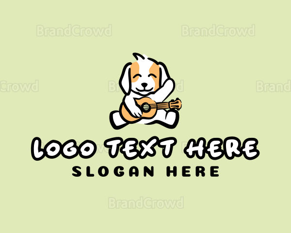 Dog Puppy Guitar Logo
