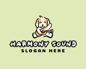 Acoustic - Dog Puppy Guitar logo design