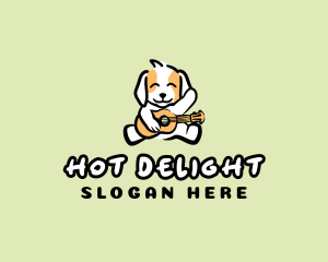 Dog Puppy Guitar logo design