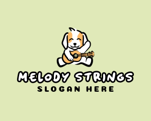 Guitar - Dog Puppy Guitar logo design