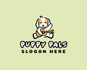 Dog Puppy Guitar logo design