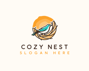 Nesting - Bird Animal Nest logo design