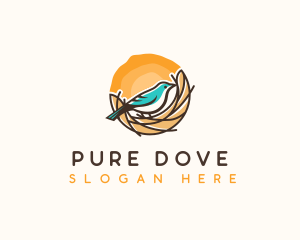 Bird Animal Nest logo design