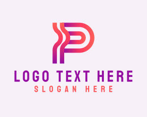 Social Media - Software Programmer Letter P logo design
