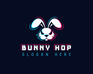 Glitch Gaming Bunny logo design