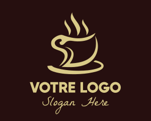 Brown Hot Coffee Logo