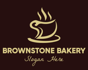 Brown Hot Coffee logo design