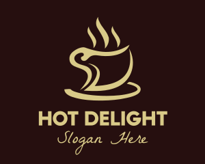 Brown Hot Coffee logo design