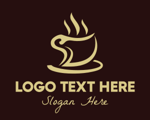 Cup - Brown Hot Coffee logo design