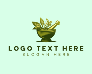 Medicinal - Mortar Herbal Medicine logo design