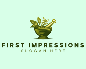 Mortar Herbal Medicine logo design