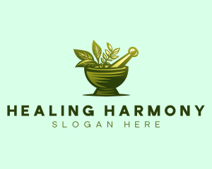 Homeopathy - Mortar Herbal Medicine logo design